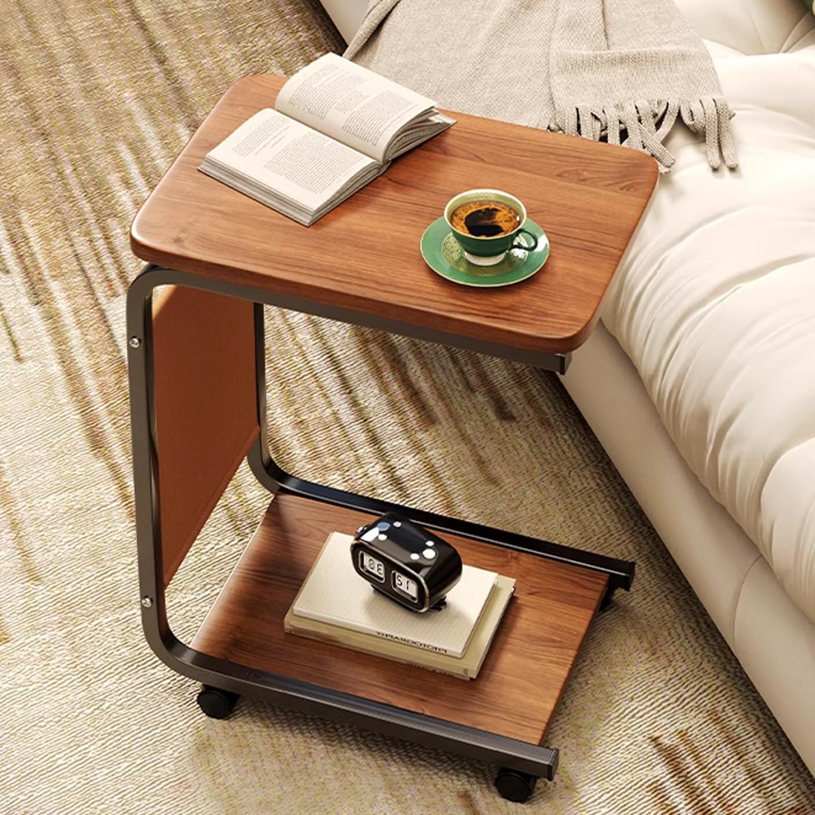 Comodino mobile per computer portatile, da usare sopra il letto, divano, scrivania per ospedale con ruote, versatile mobile per la casa, tavolo da bar, tavolo da pranzo, stabile e portatile.