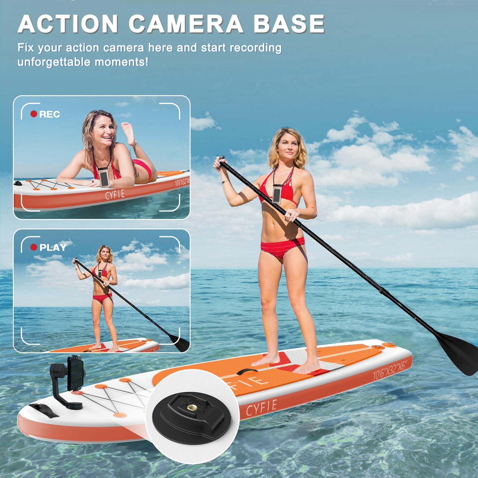 CYFIE Tabla de surf de remo de pie, accesorios completos, tabla de SUP inflable con asiento de kayak y remo de doble uso, tabla de paddle surf para adultos, remo de pie de 320 cm, capacidad de carga