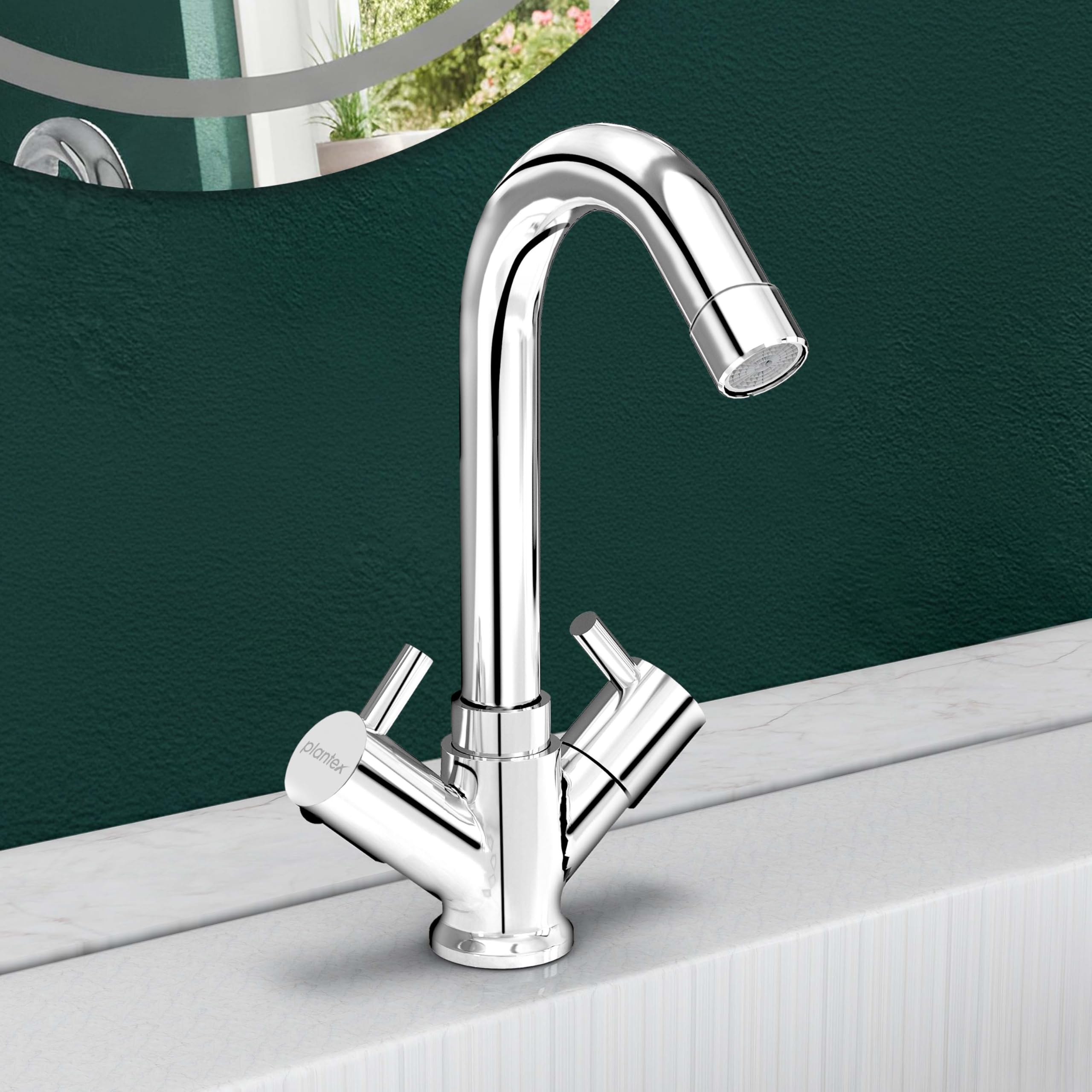 Plantex Brass Spindle Basin Mixer/Wash Basin Tap with Water Saving Nozzle/Sink Tap for Kitchen Basin with Teflon Tape -(MKS-1270-Chrome)-image-20