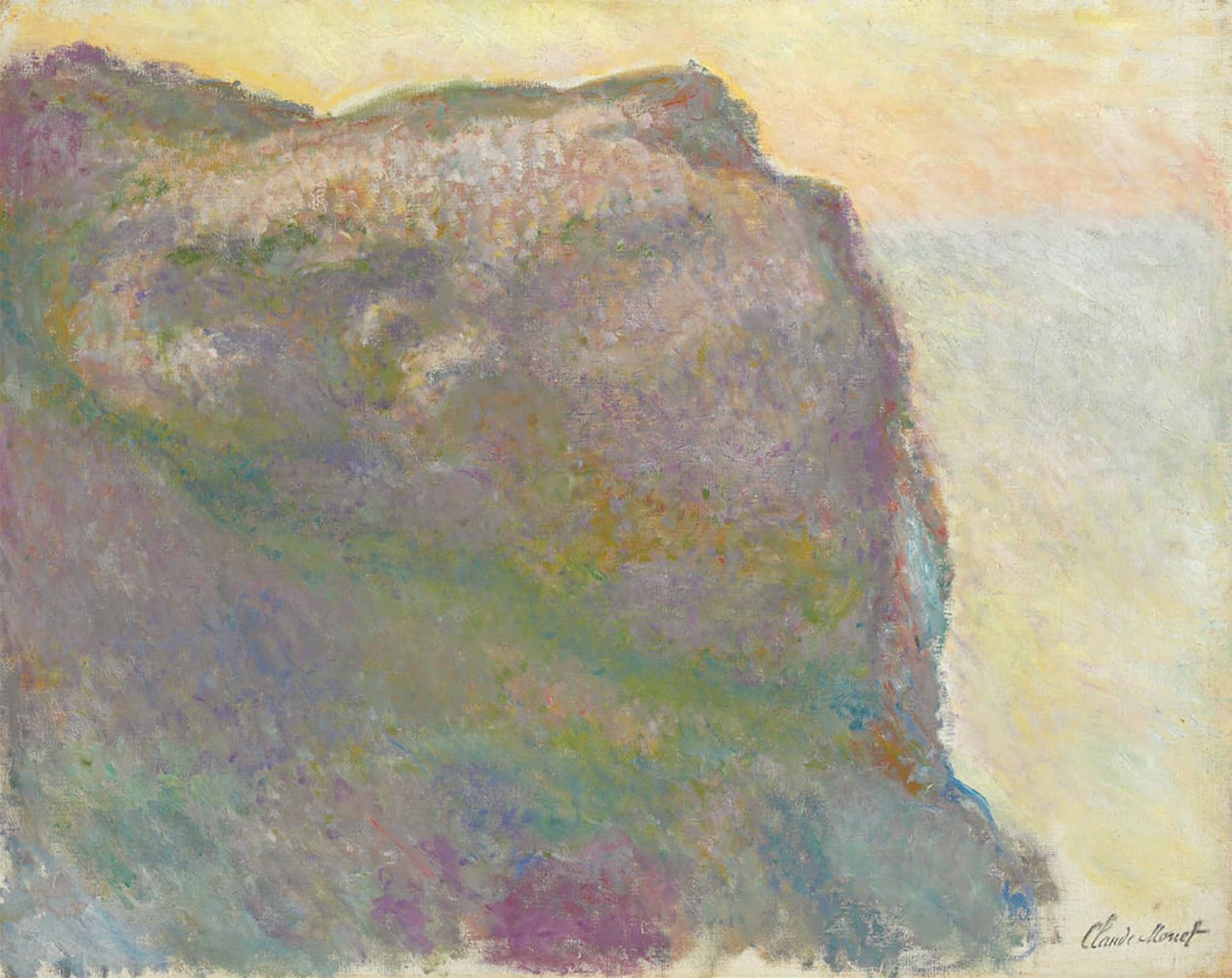 POSTERIIk Famous Modern Artwork Art Mural on the Cliff Petit by Claude Monet Oil Paintings Pictures for Home Decor 60x90cm