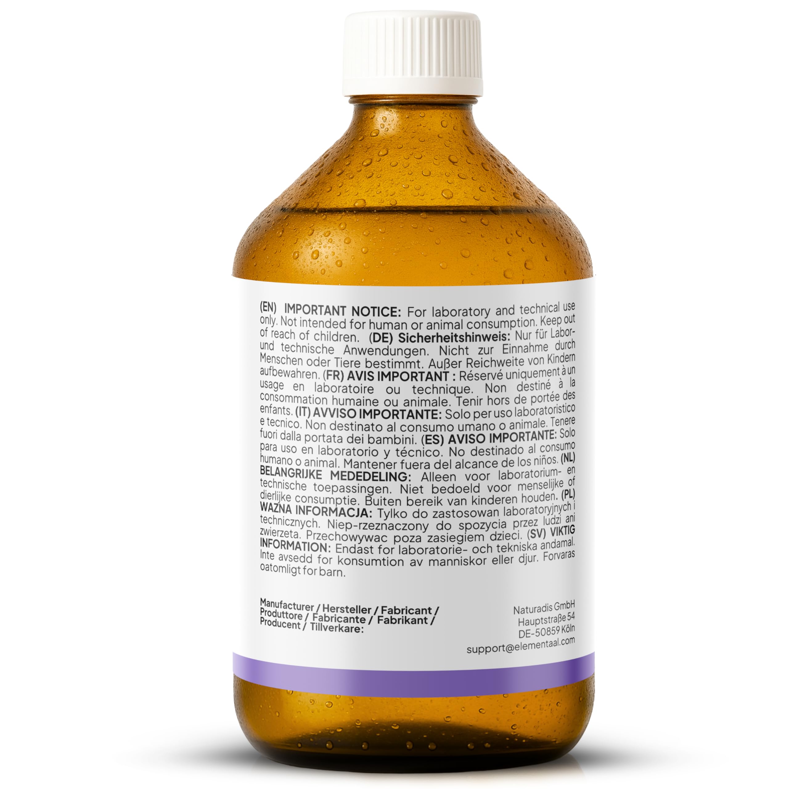 Lithium Orotat > 99 % pur 1000 ml | 1 ml contient 0,5 mg de lithium élémentaire = 500 PPM | avec gobelet doseur et pipette de 30 ml | testé et certifié en laboratoire