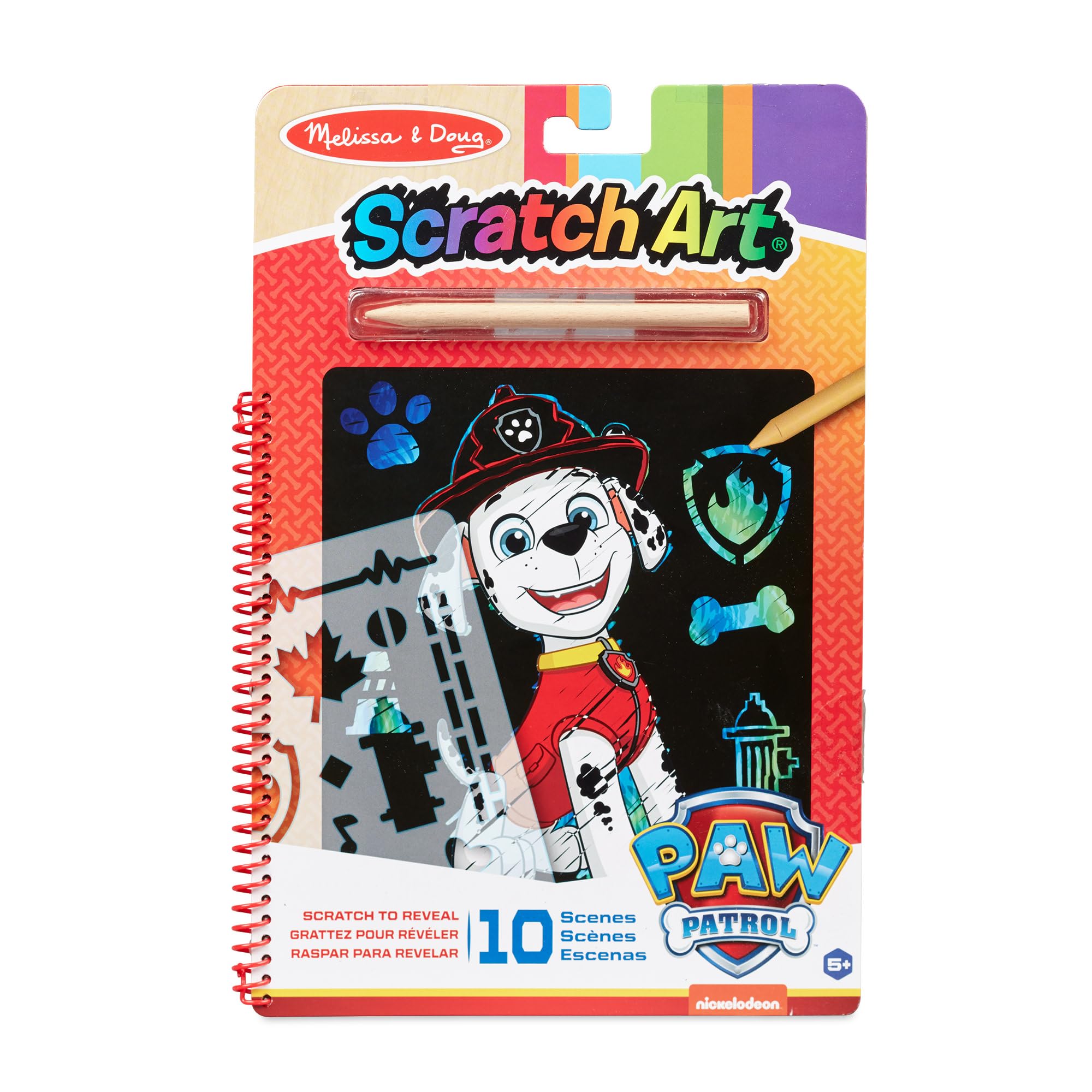 Melissa & Doug PAW Patrol Marshal | Zdrapki | Rękodzieło | Prezent świąteczny | Sztuka do zdrapywania | Sztuka i rzemiosło | 4+ | Prezent dla chłopca lub dziewczyny