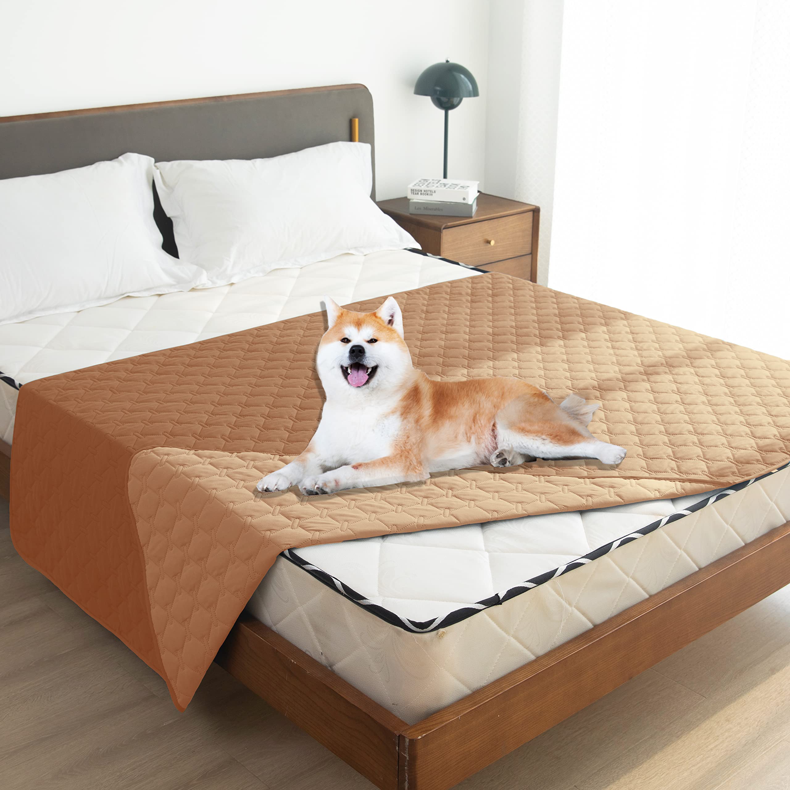 gogobunny Funda de cama 100 % impermeable de doble cara para perro, manta para mascotas, protector de muebles para cachorros, perros grandes, gatos, reversible (172 x 203 cm (paquete de 1), calabaza