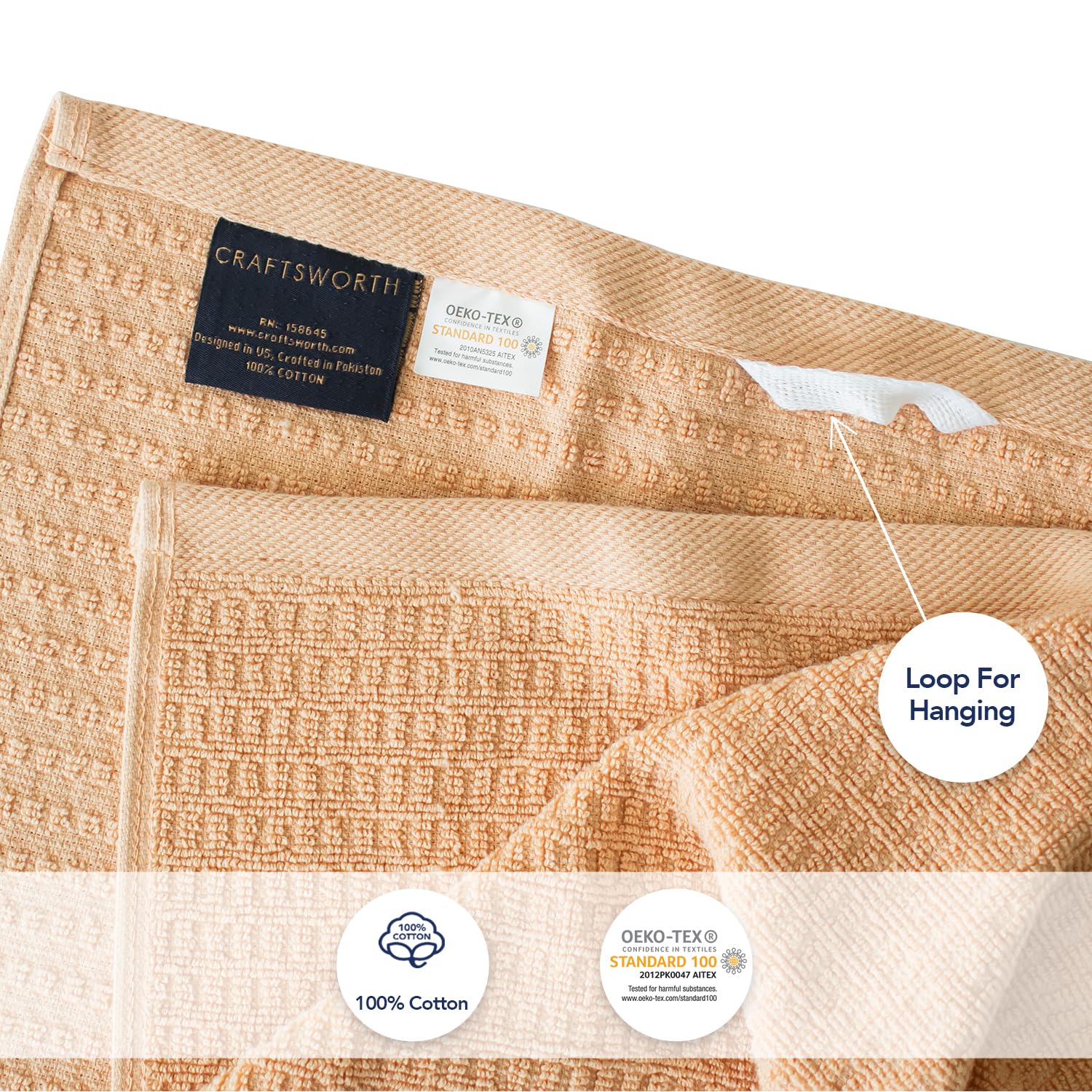 6 Pack Organic Cotton Kitchen Towels - 15x26 Inch, 400 GSM, Super Absorbent, GOTS Certified