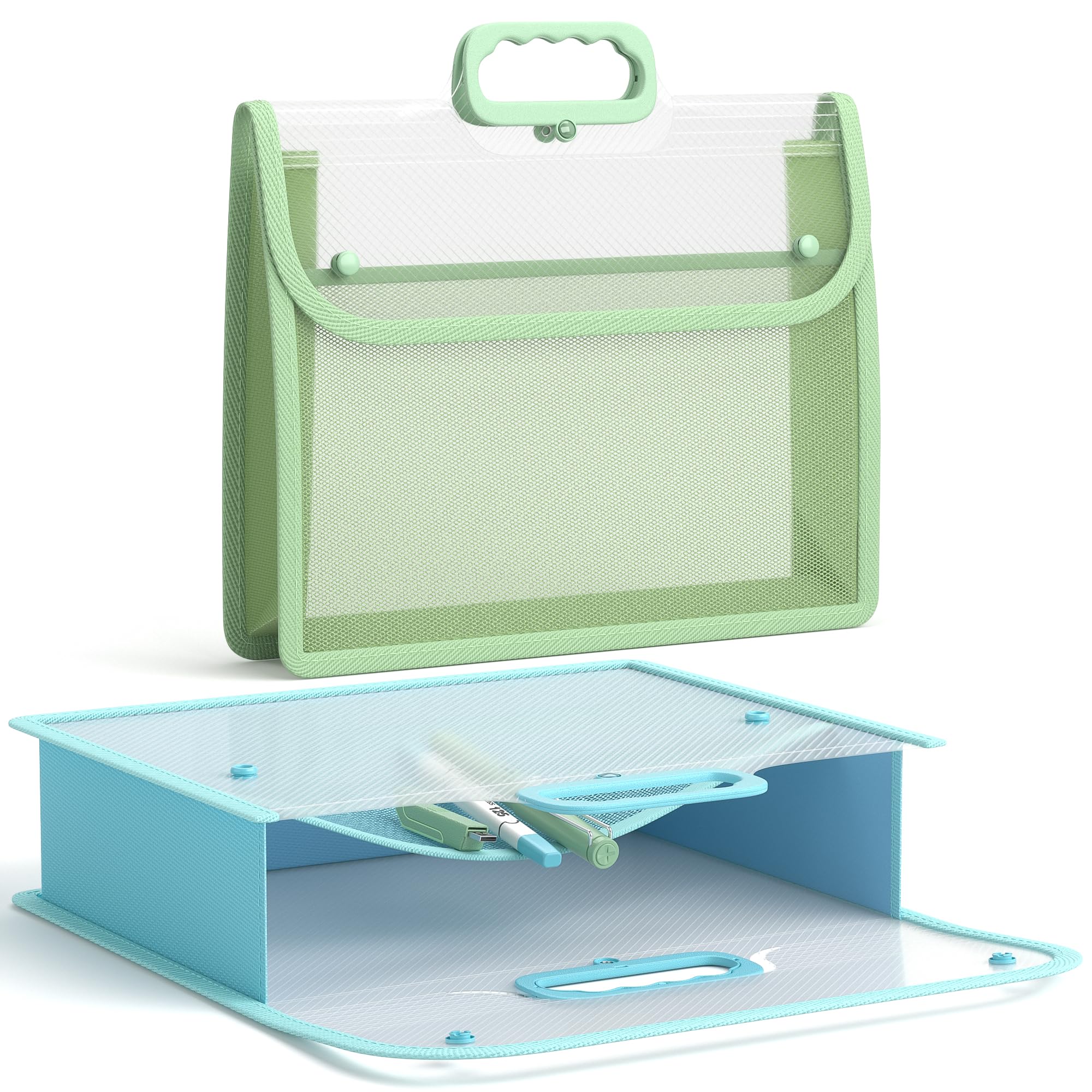 ThinkTex A4 Plastic Folder with Handle, Portable Clear Expanding Wallets