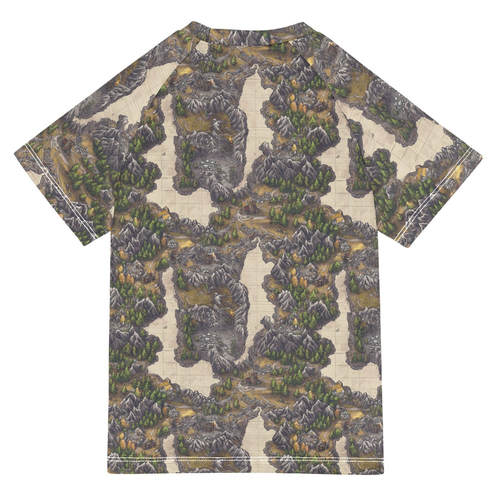 Bathing Suit Girls Short Sleeve Little Girls Swimsuit 7T Game Map