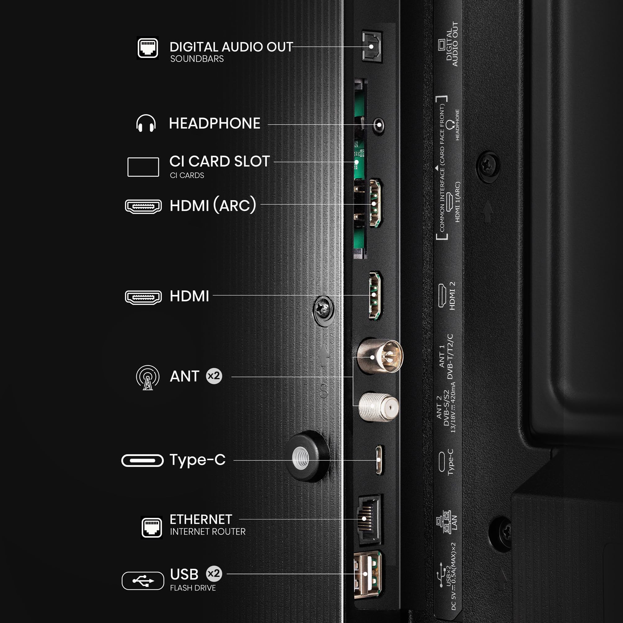 Hisense 32A5NQ - QLED TV, 32 Pulgadas, Dolby Atmos, Modo Juego, Entrada Tipo C, Peana con Doble posición, función Compartir en el televisor, DVB-T2, Auto ordenación Canales TDT (Nuevo 2024)