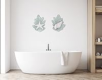 Vista 6 de T.I. Design Estrellas de mar de madera tallada a mano y concha de turbante en arrecife Juego de 2 decoración de pared de playa con conchas costeras