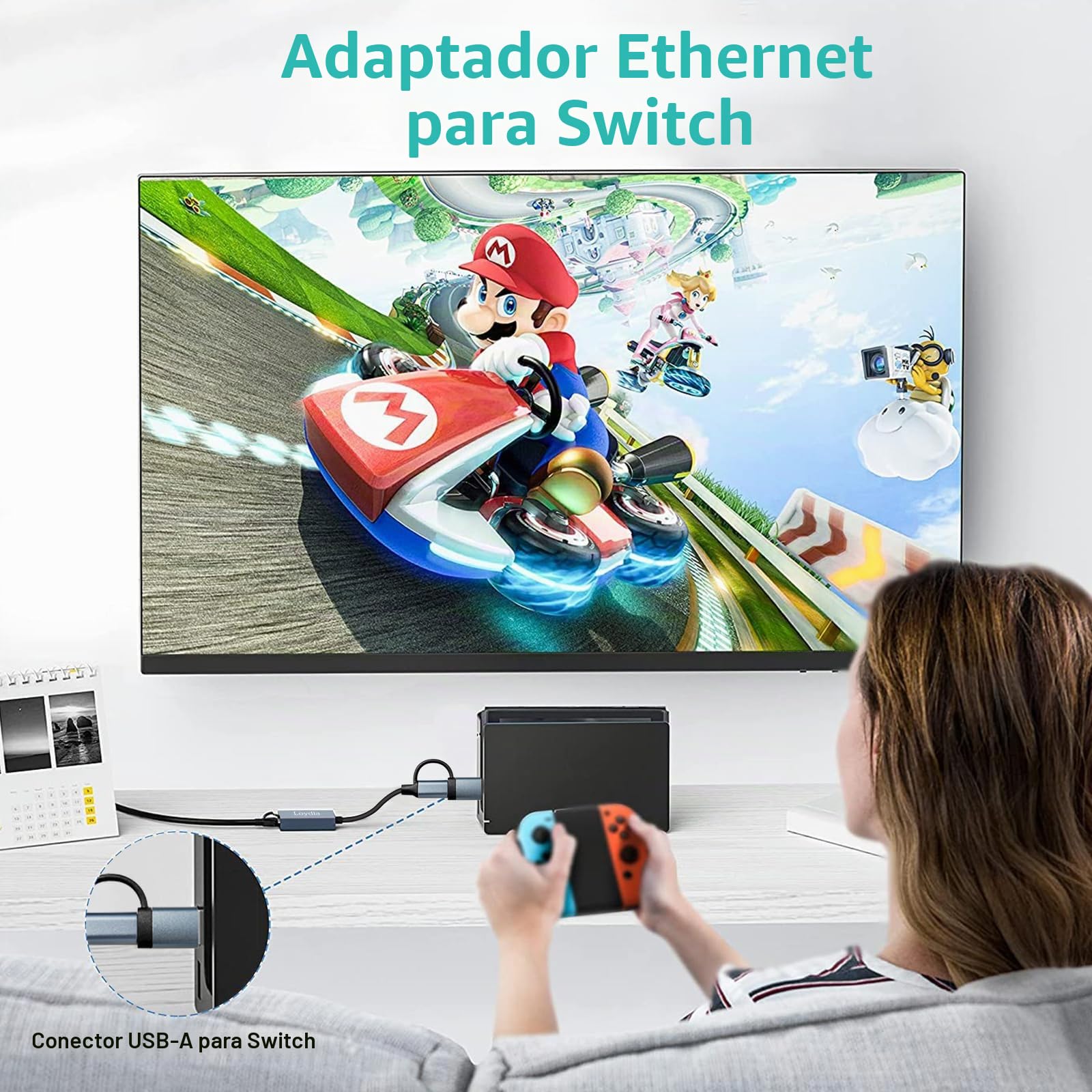 Loydia Adaptador USB C a Ethernet, Type-C a Gigabit LAN Ethernet Adaptador de Red USB 3.0 a Gigabit RJ45 ethernet 1000mbps para Laptop, MacBook, Huawei, Tablet