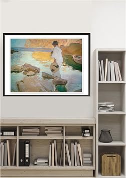 Elena at Cala de San Vicente Joaqu n Sorolla y Bastida Vintage Retro Advertising Poster Home Decor Wall Art Living Room Print A4 No Frame Include