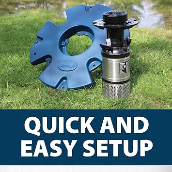 Airmax EcoSeries, Big Pond & Large Lake Floating Fountain, 1/2 HP Inline Oil Free Water Pump, 115 Volt Outdoor Electric Control Box, 100 Power Cord