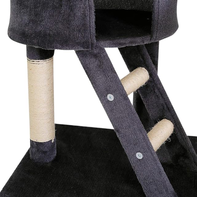 Foto 4 de 7 de lionto XXL Árbol Rascador Escalador para Gatos Altura Ajustable del Techor 230-250 cm, Gris Oscuro