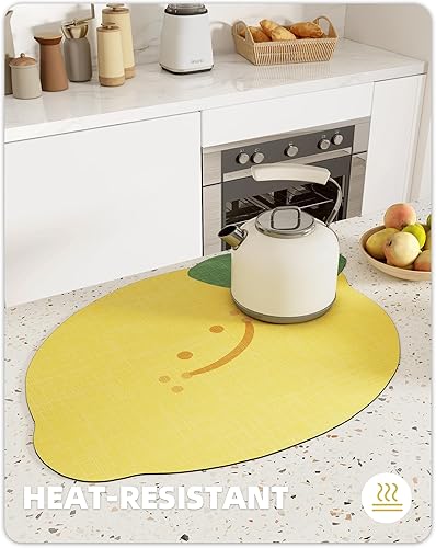 Miniatura 4 de Color&Geometry Lindos tapetes de secado de platos para encimera de cocina, tapete de drenaje súper absorbente, resistente al calor, fácil de