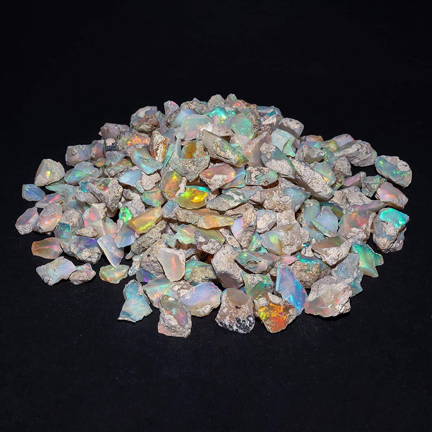 InfinityGemsArt 30 carats, Natural Raw Ethiopian Opal Rough Stone, Real Rock Crystals Opal Gemstone for DIY, Jewelry Making Supplies Opal, Energy Stone, DIY Gifts Crafts, October Birthstone