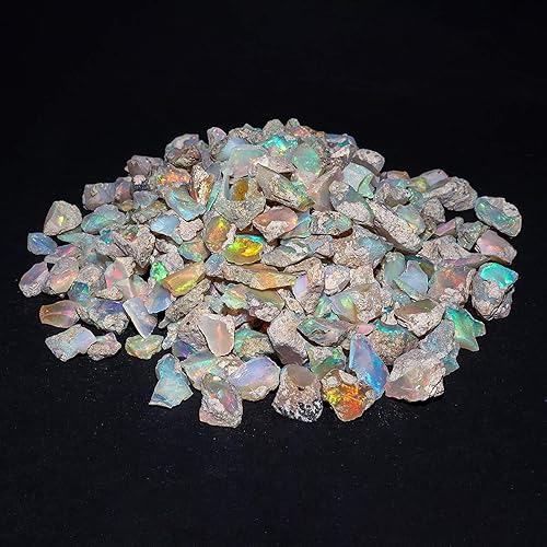 Miniatura 7 de InfinityGemsArt 30 quilates, piedra natural de ópalo etíope crudo, cristales de roca real ópalo para bricolaje, suministros de fabricación de joyas,