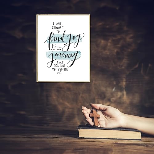 Miniatura 5 de AMERICAN LUXURY GIFTS Find Joy In The Journey Christian Wall Art Print - 8x10 Spiritual Typographic Print For Home Decor, Office Decor, or Bedroom