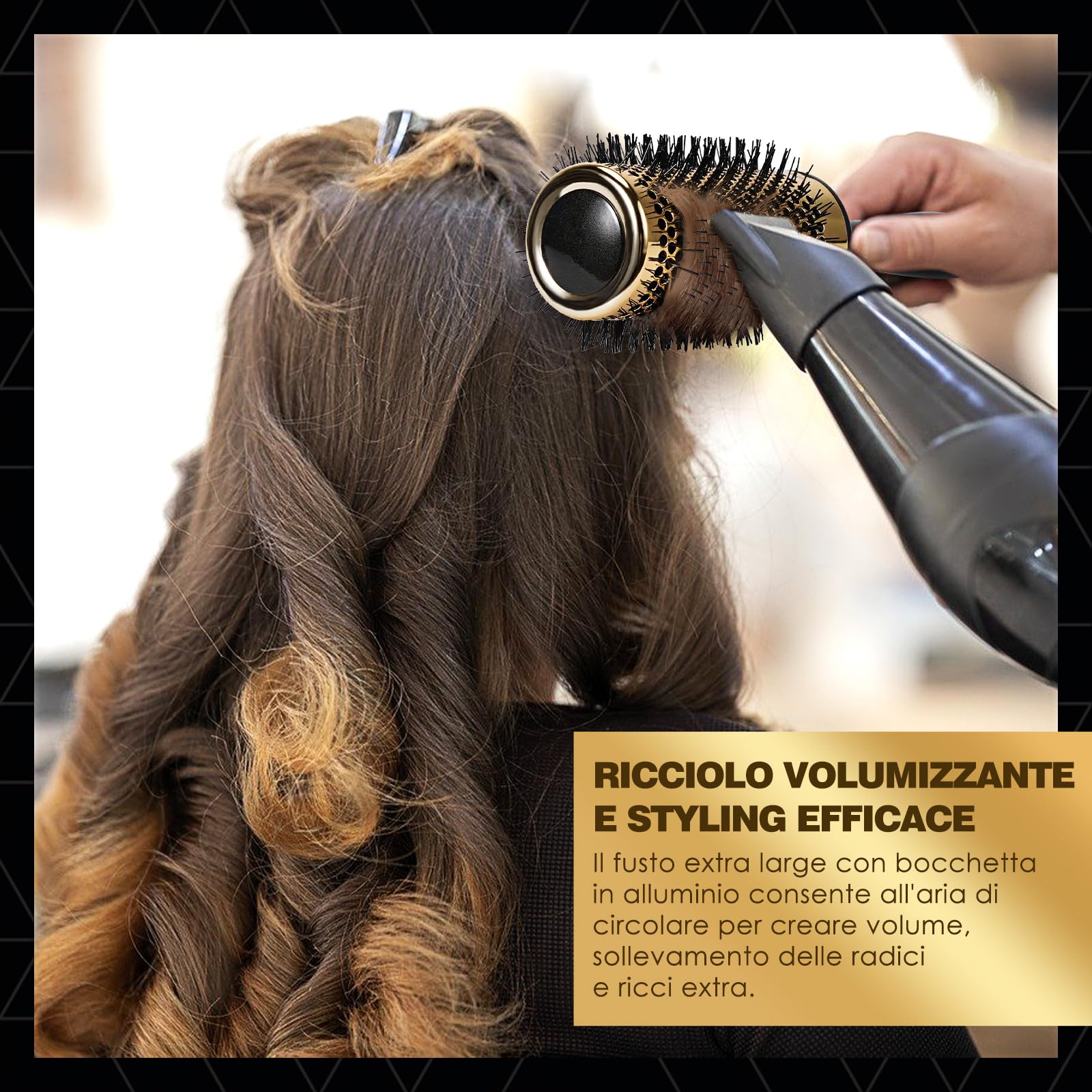 Spazzola Rotonda per Capelli - Shinlea Spazzola per Capelli Ricci Anti-Trazione per Ragazze, Donne 53 MM, per Districare, Acconciare e Asciugare, Aggiungere Volume e Lucentezza ai Capelli Fini