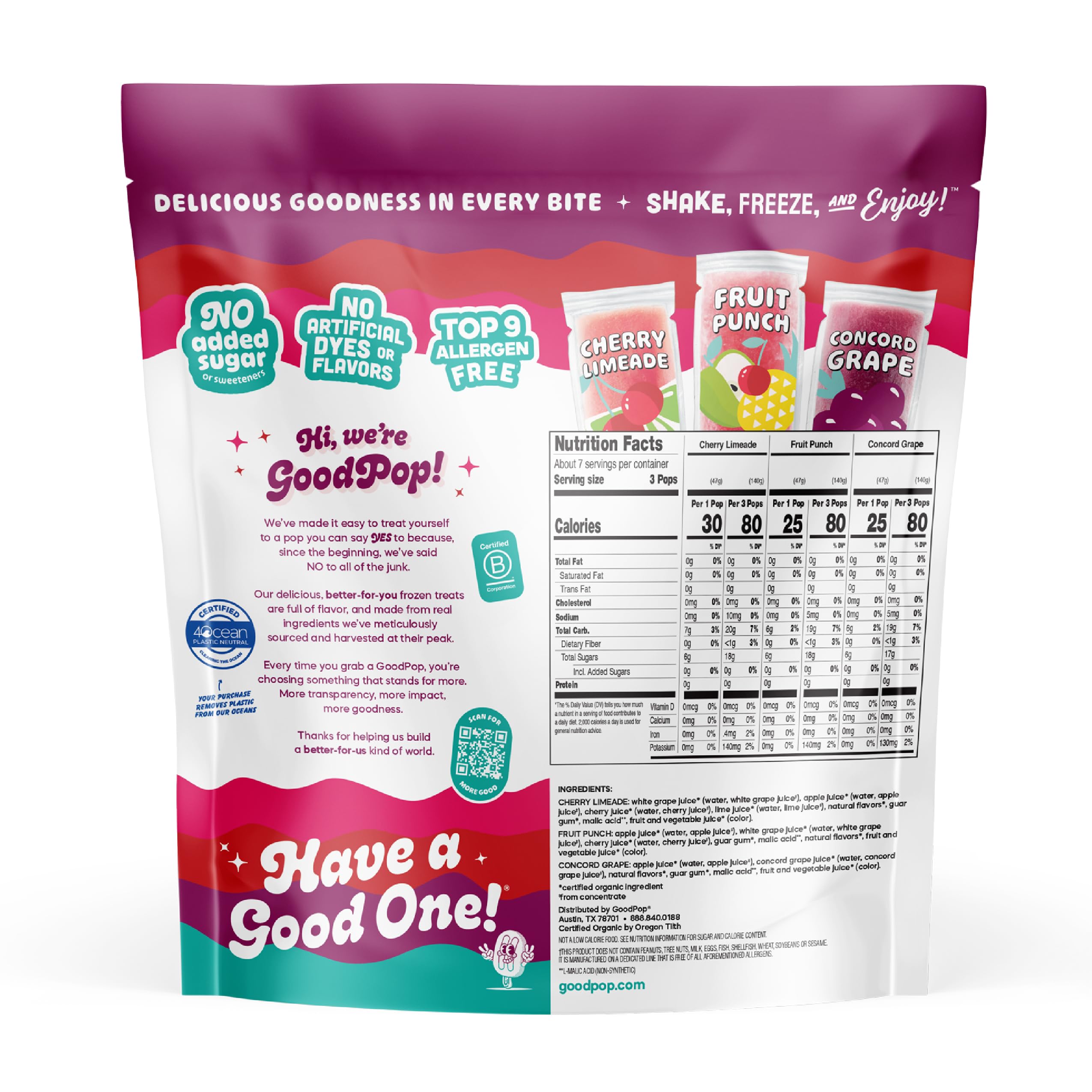 foodmarchéページ GoodPop Assorted Organic Freezer Pops 20ct - Perforated Case