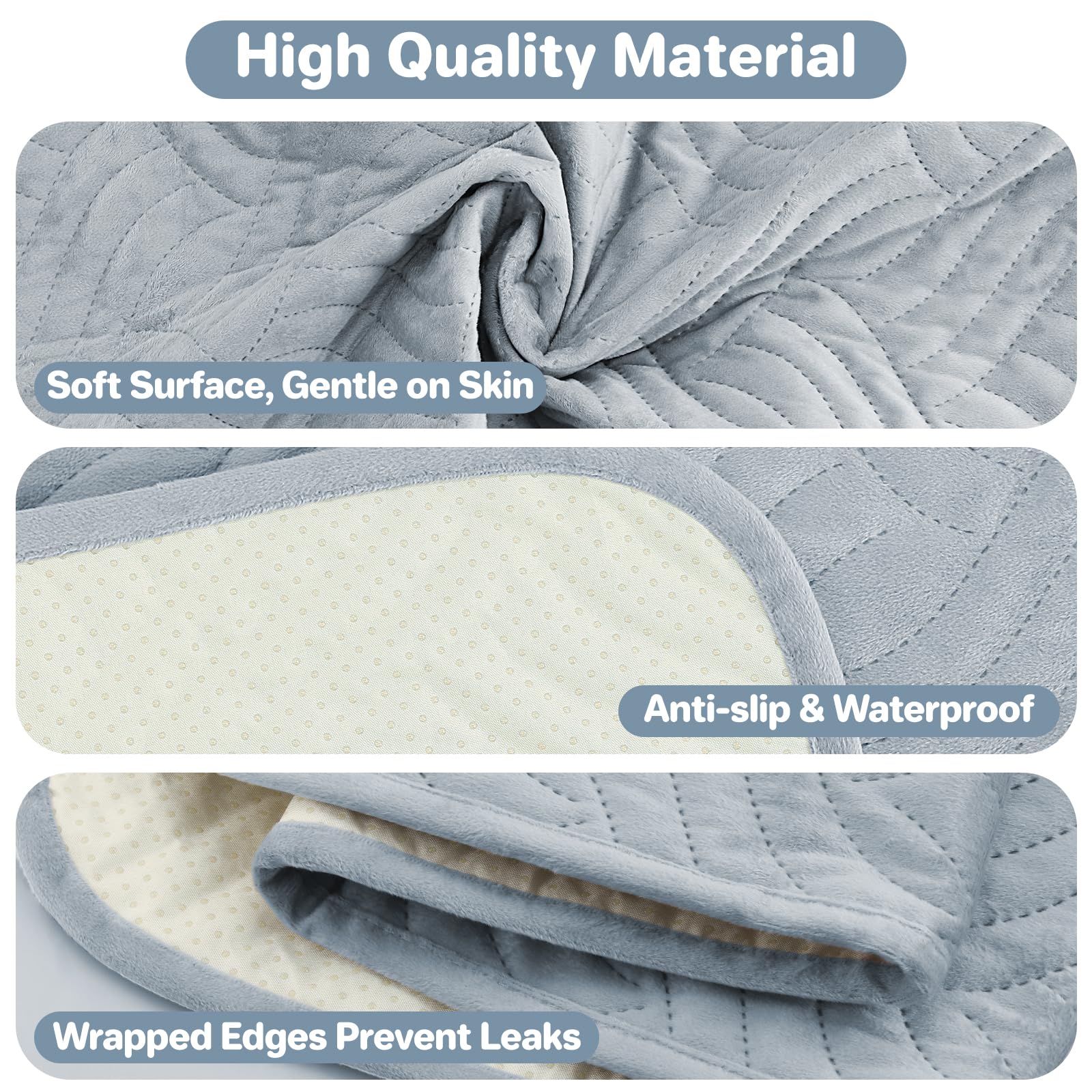Luvore Washable Pee Pads, 2 Packs Fast Absorption Reusable Puppy Pads, Dog Pee Pad, Waterproof Whelping Pads - Image 4