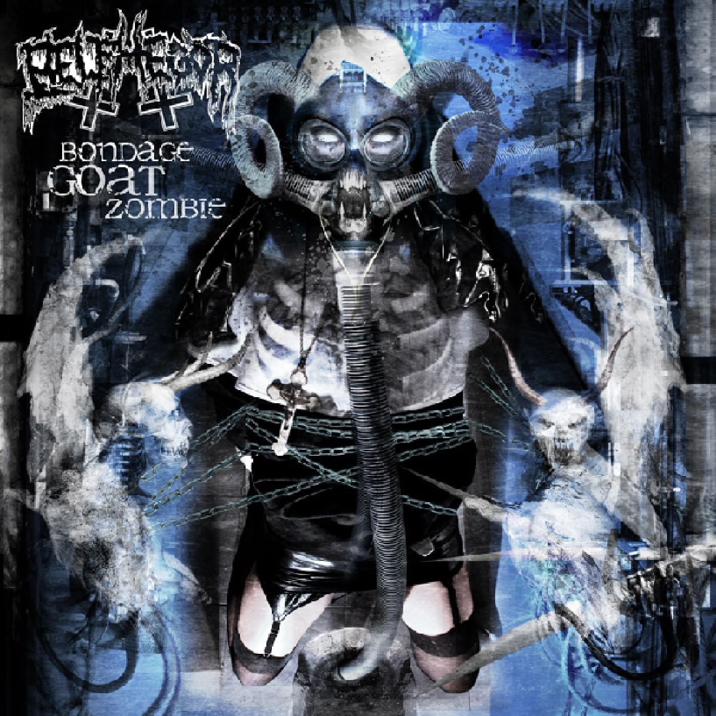 Bondage Goat Zombie Transparent Blue Black Marbled LP