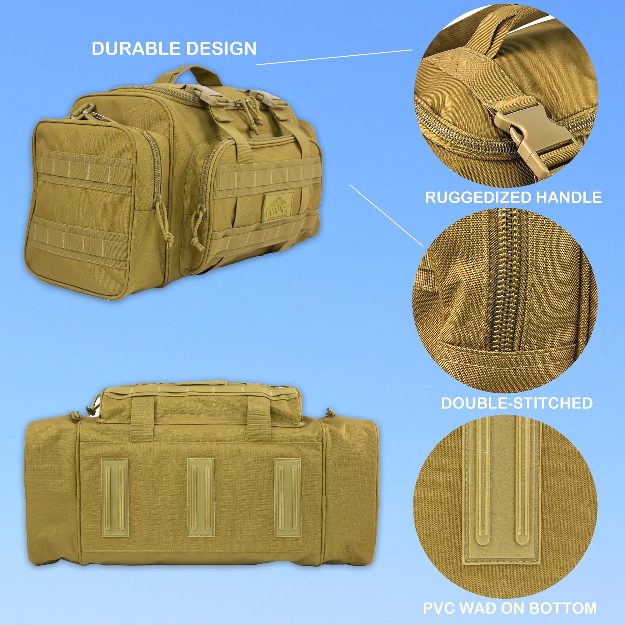 APRILBAY Tactical Series - Torba lona do siłowni, podróży, wędrówek i trekkingu, sprzętu sportowego, łowiectwa i wędkarstwa, wysoka jakość i długotrwałość (43 L), 43L, militarny