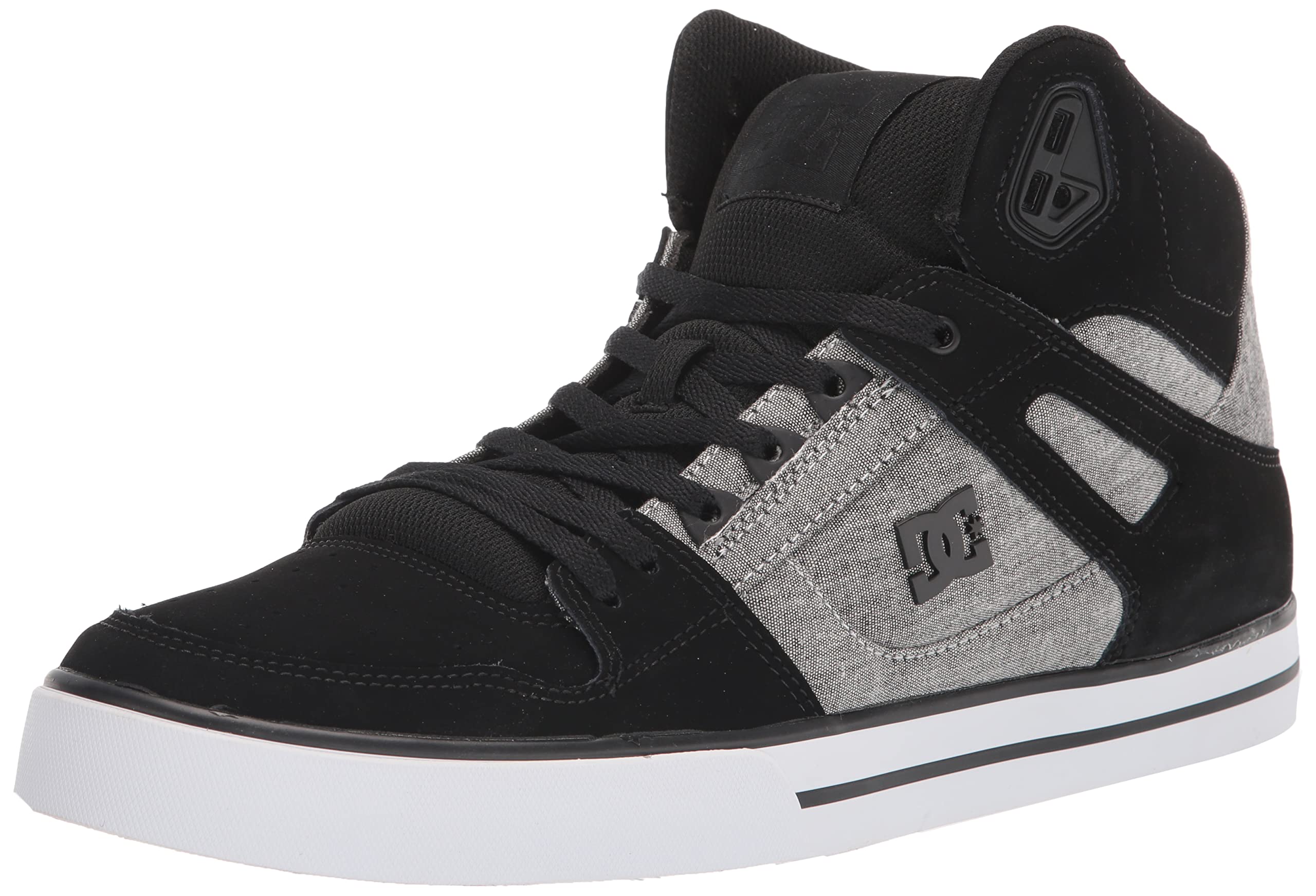 DC Men's Pure High Top Wc Skate Shoes Casual Sneakers, Black/Battleship/Armor, 17
