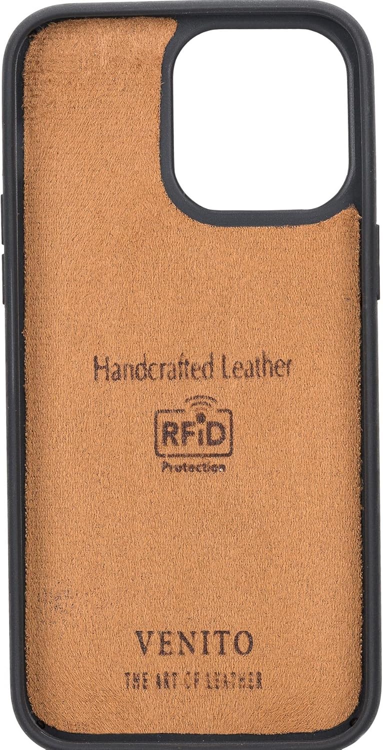 Venito Slim Magic Leather Wallet Case for iPhone 14 Pro Max (6.7" Antique Brown)