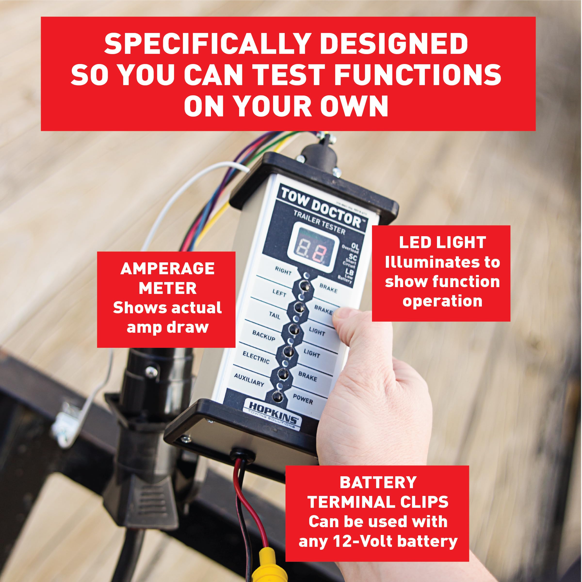 Amazon.com: Hopkins Towing Solutions Hopkins 50928 Tow Doctor Trailer End  Wire Harness Test Unit : Automotive