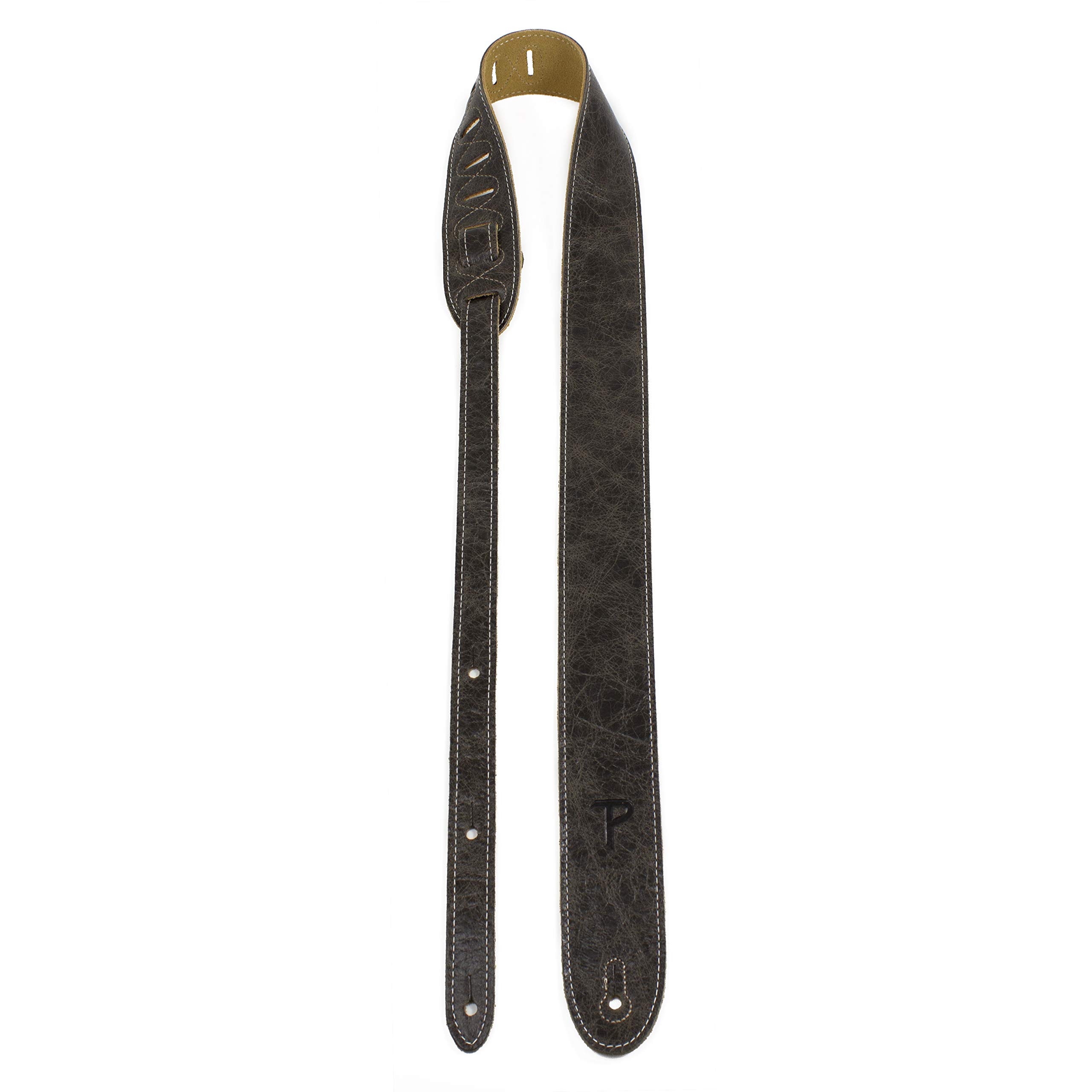 Perri's Leathers Ltd. - Gitarrengurt - Italienisches Leder - Vintage braun - Einstellbar - Für Akustik-/Bass-/Elektrogitarren - Hergestellt in Kanada (BM2-6697)