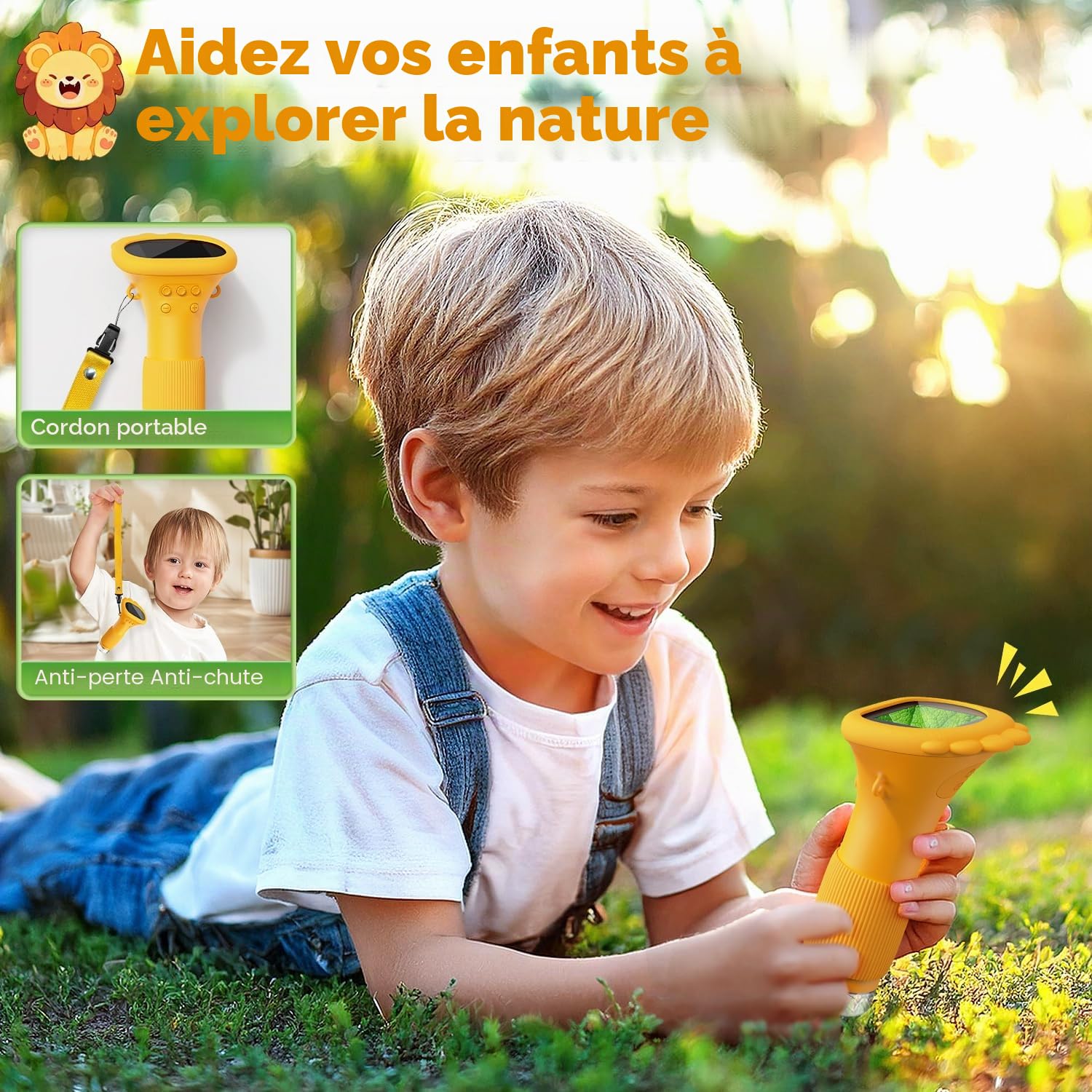 Microscope pour Enfants, Ahalfcit Microscope Numérique avec écran 2 Pouces - 1000X Microscope, Jouet éducatif Scientifique Cadeau pour Les Enfants de 3 à 12 Ans-Orange