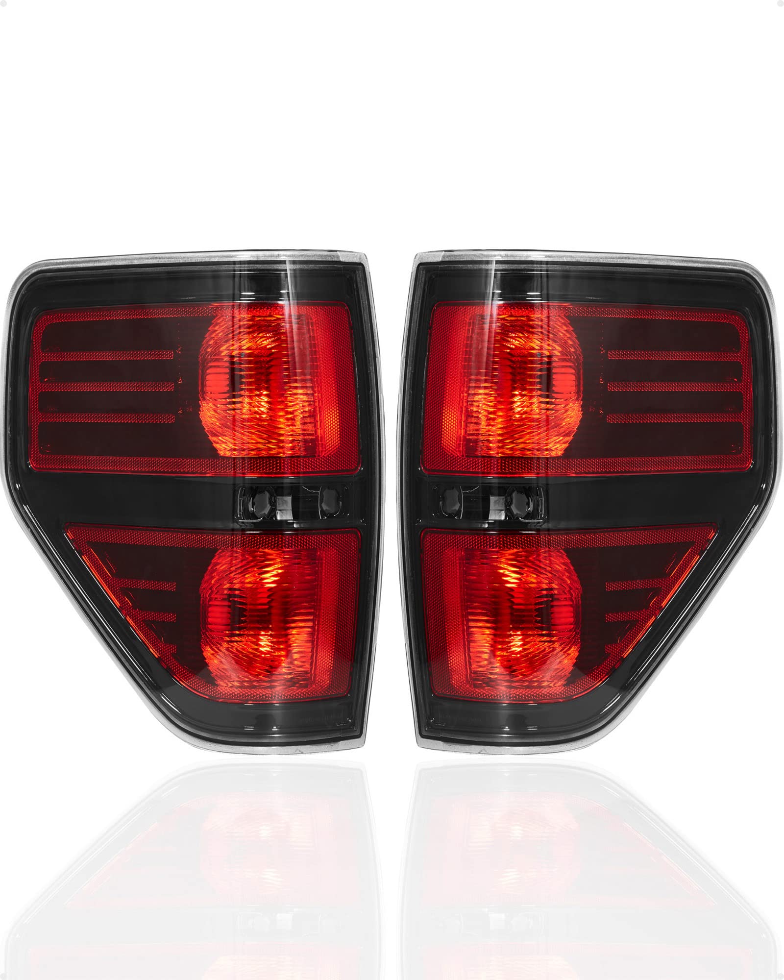 Photo 1 of KYBOLT Tail Light Assembly Rear Lamps Replacement for 2009 2010 2011 2012 2013 2014 Ford F-150 Black (Driver & Passenger)(bulb not included) Driver Side & Passenger Side Black Trim
