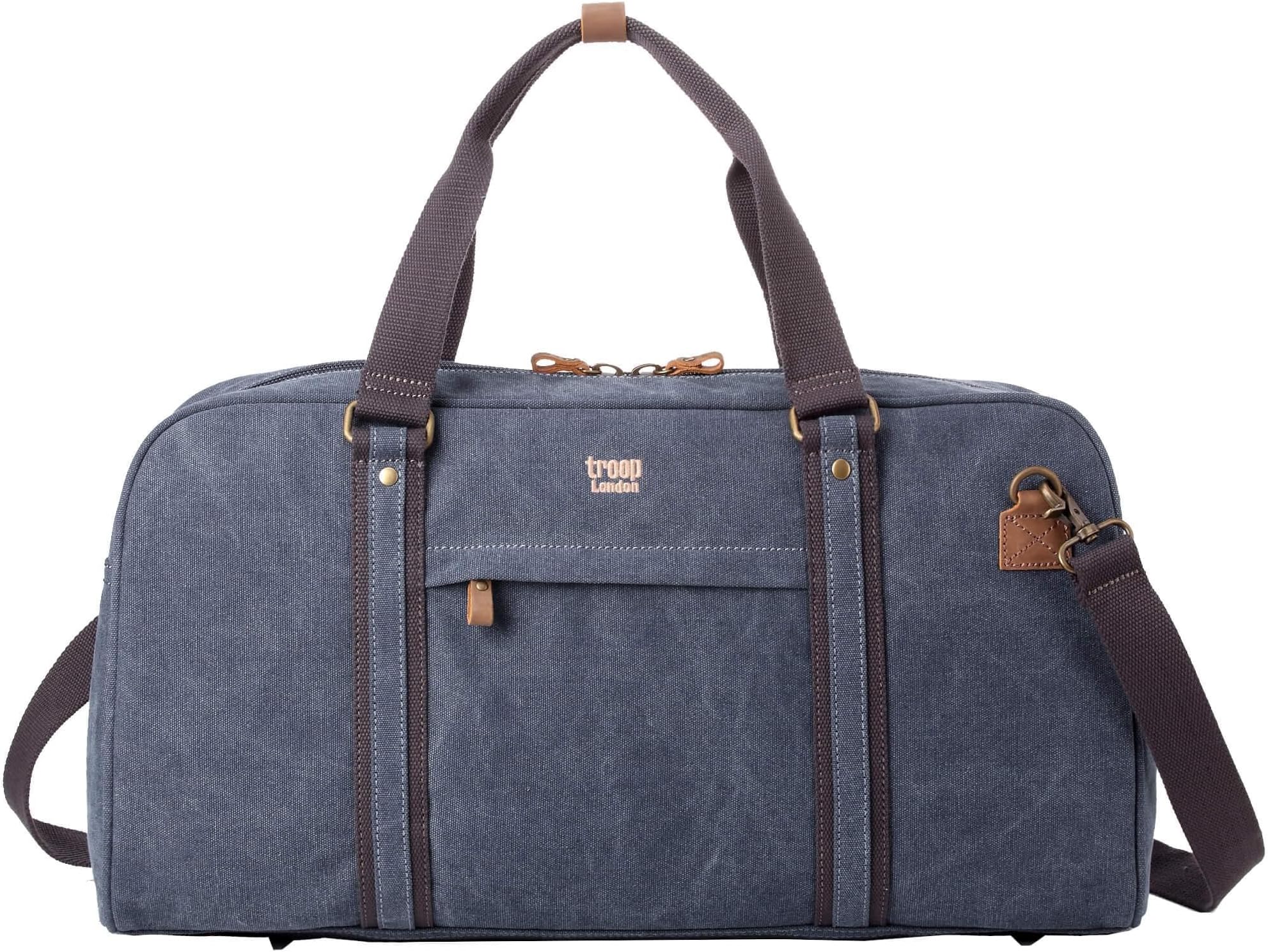 TRP0389 Classic Canvas Travel Duffel Bag, Large Holdall, Blue, One Size