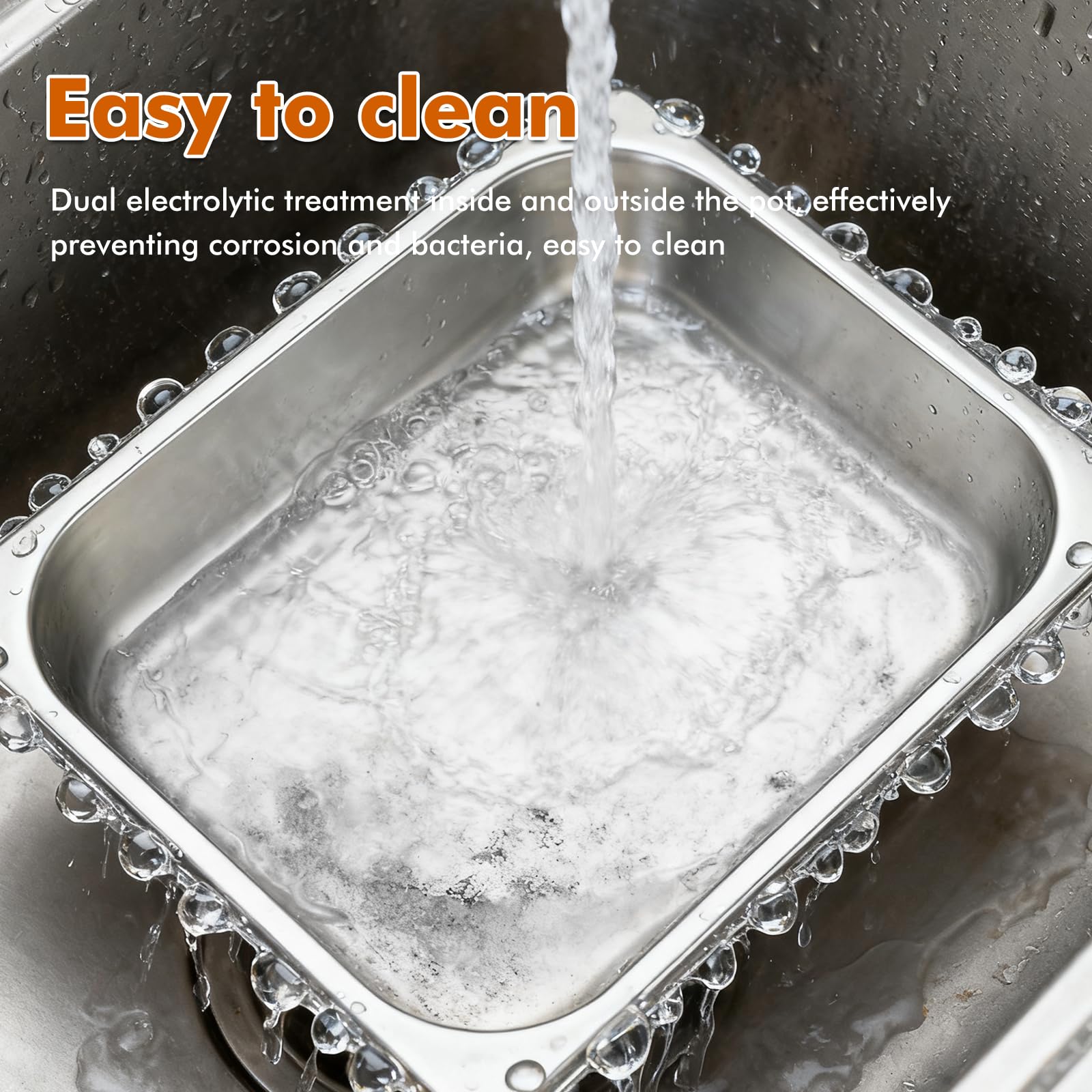 3 Pezzi Vassoio in Acciaio Inox,Teglia Forno Rettangolare con Coperchio,Contenitori per Alimenti Inox,Ciotole per Impanare Inox,Vassoio Acciaio Inox per Marinare Carne,Cotoletta,32,5x26,5x6,5cm