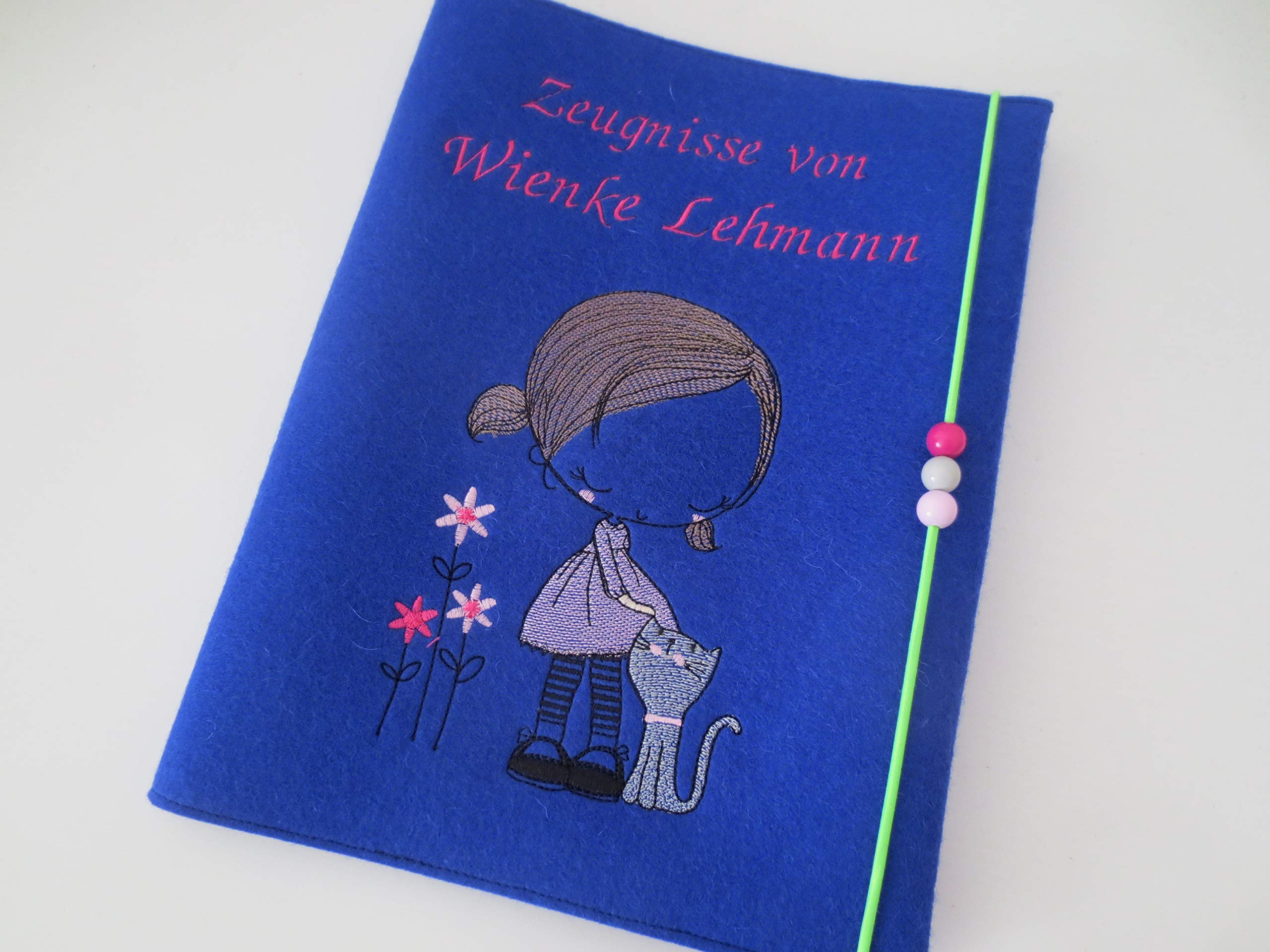 Zeugnismappe Wollfilz Mappe Zeugnisse DIN A4 Grundschule Schule