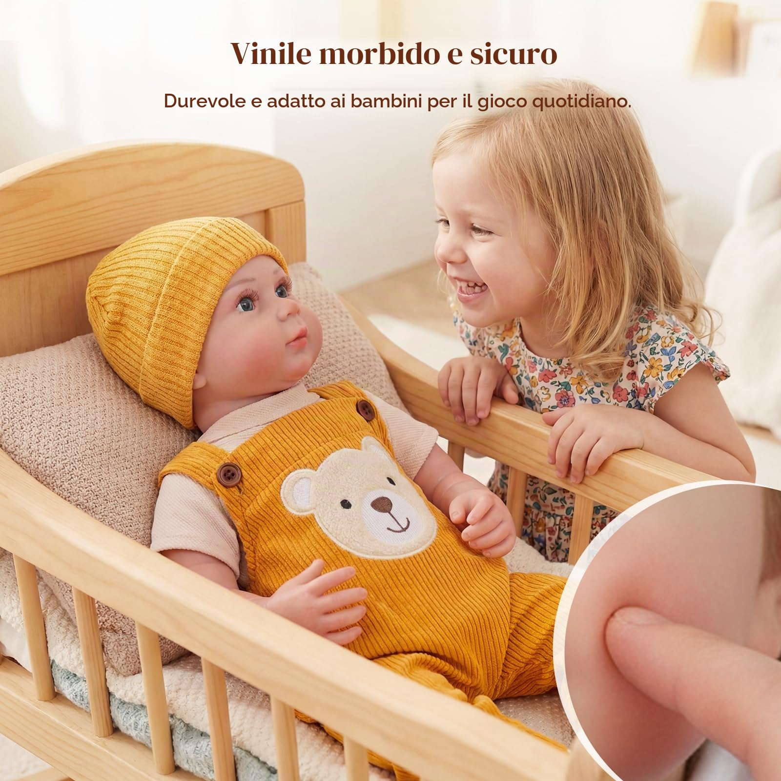 BABESIDE Bambole Reborn Maschio - 20 Pollici Bambola Realistica con Corpo in Tessuto Morbido, Bambole Neonata con Outfit & Accessori, Adatta ai Vestiti per Neonati, Regalo per Bambini 3+