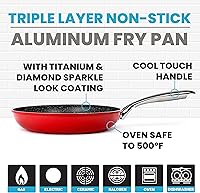 Vista 2 de Sartén antiadherente con revestimiento de piedra de granito, sartén antiadherente de 10 pulgadas, sartén antiadherente, sartén antiadherente, sartén