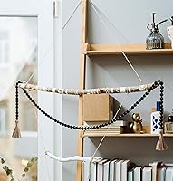 Vista 4 de Guirnalda de cuentas de madera para decoración del hogar, guirnalda de granjas, guirnalda de cuentas de madera, decoración de mesa de Navidad