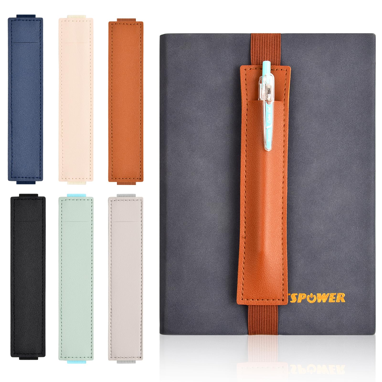 Dokeno 6 Portapenne Con Fascia Elastica In Pelle PU - Colori Assortiti Per Agenda E Quaderno