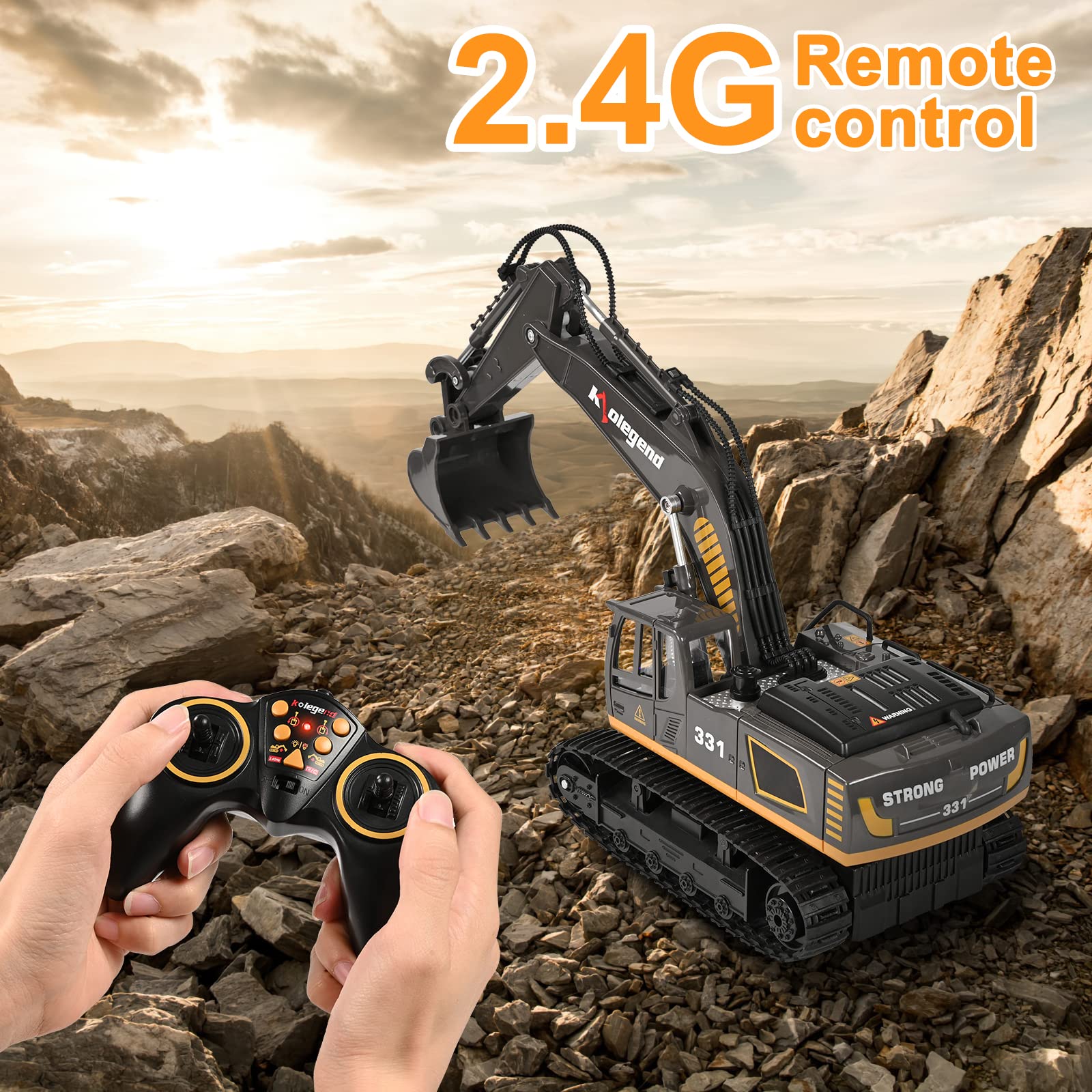 Buy kolegend Remote Control Excavator Toy 16 Inch, 9 Channel RC