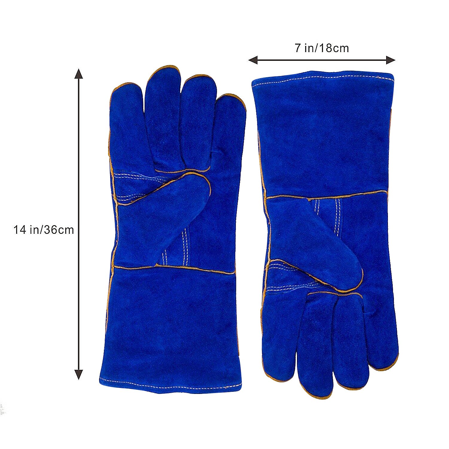 Gants de soudure Kim Yuan en cuir, résistants à la chaleur et au feu, parfaits pour le jardinage, le four, le barbecue, la MIG, la cheminée, les maniques, les soudeurs à point, la manipulation des
