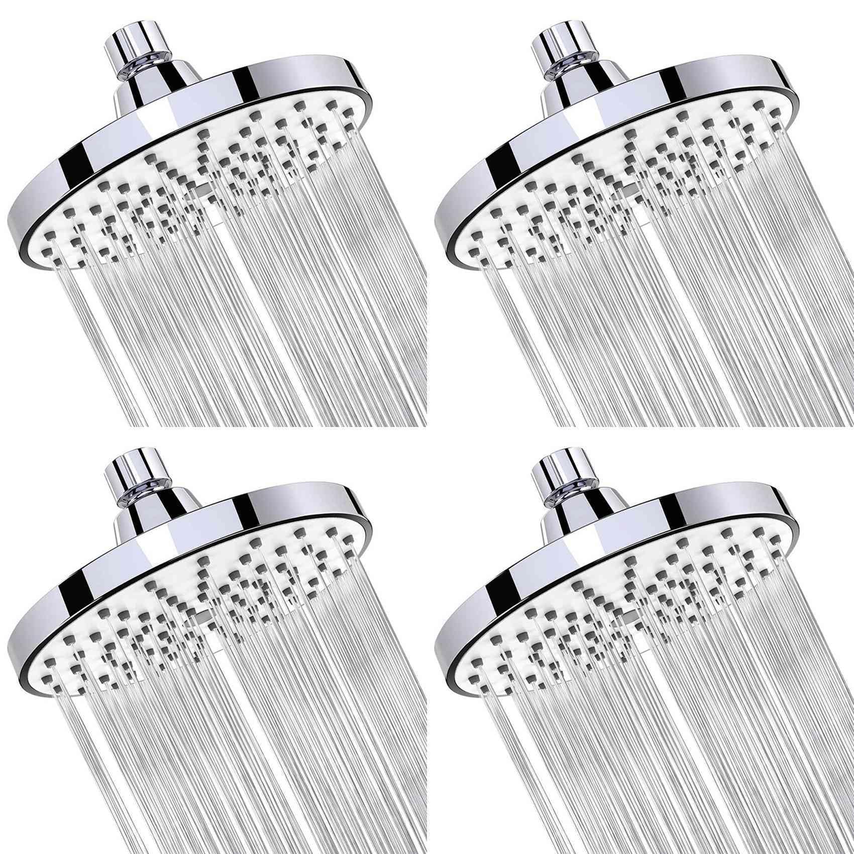 Hndhbfgrt Silver & Gray 4X Shower Head 6 Inch Anti-Leak Anti-Clog Fixed Rain Showerhead Rainfall Relaxation And Spa (Silver)