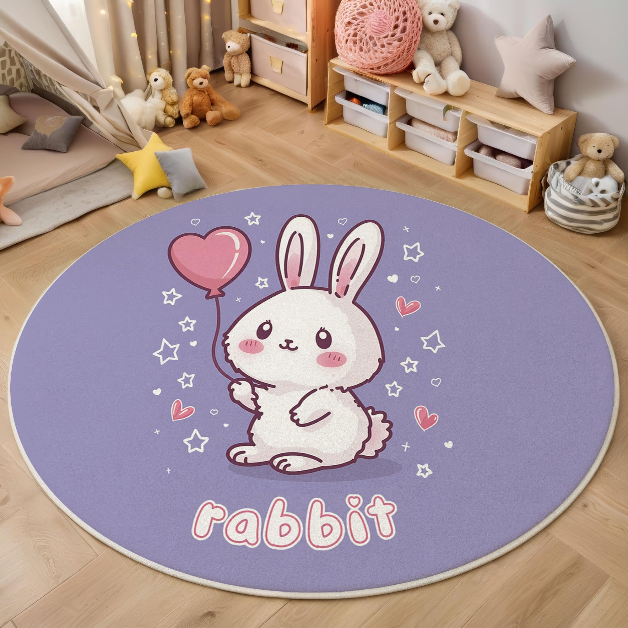 Tapis rond de chambre antidérapant et lavable pour éviter les glissades