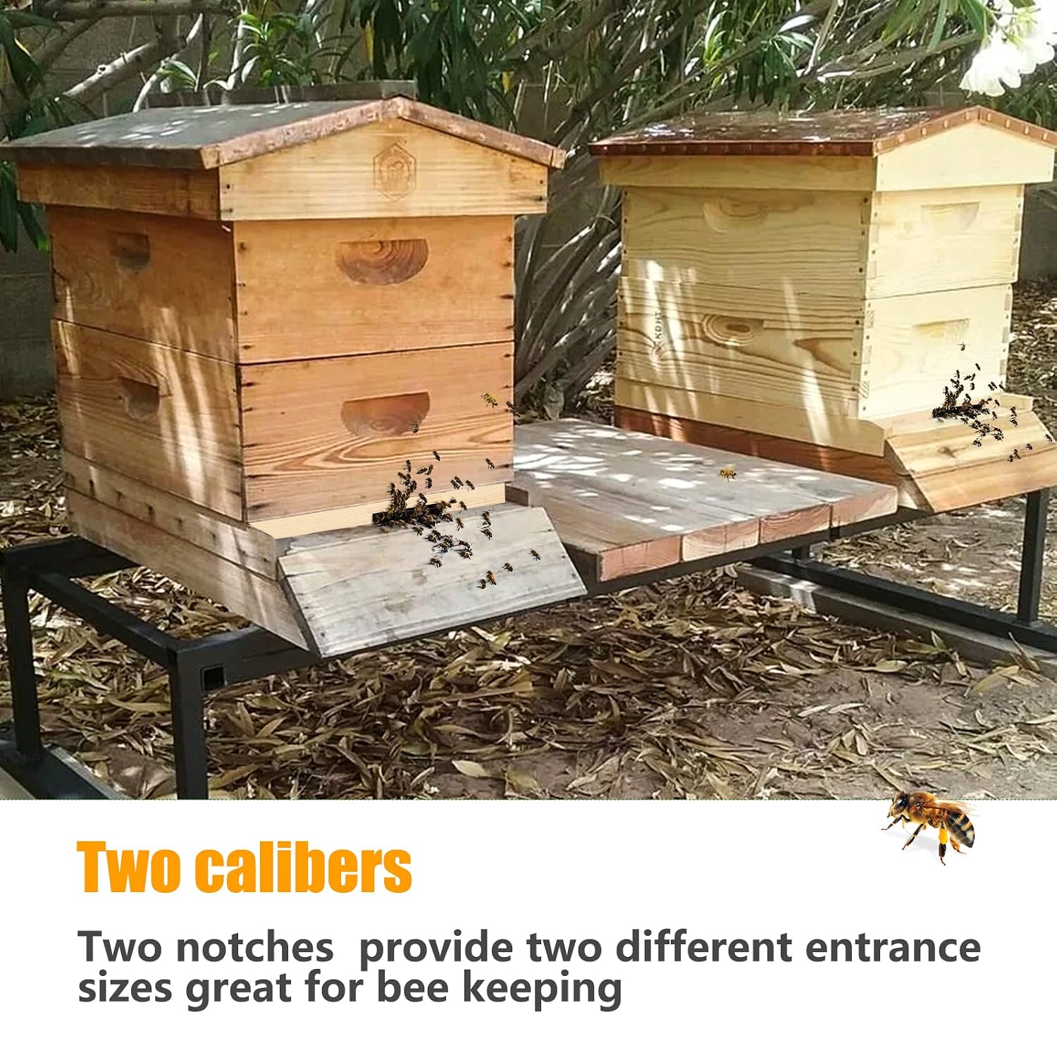 5 Pack Beehive Entrance Reducer, 10 Frame Wooden Hive Door Reducer