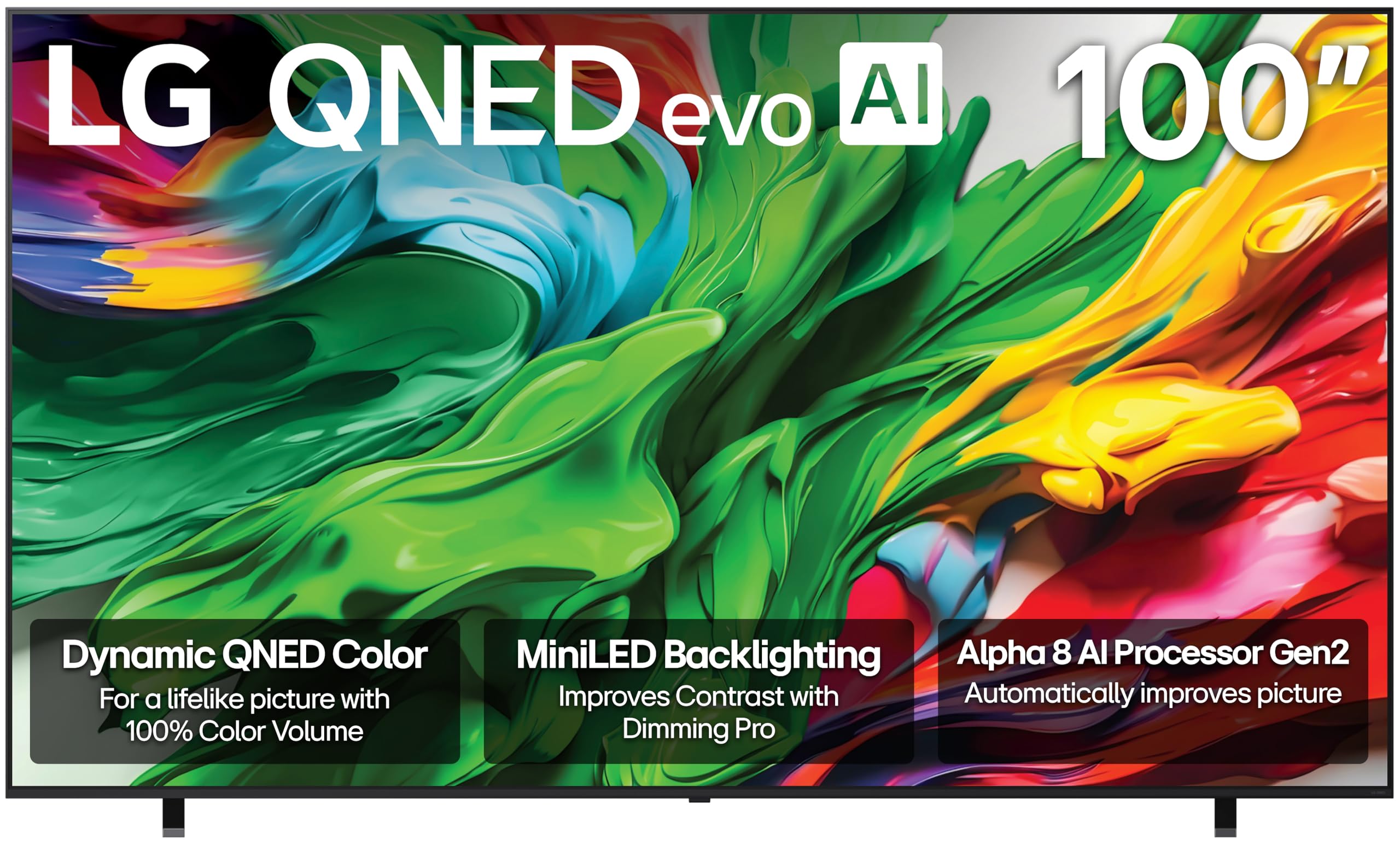 LG100-Inch Class QNED evo AI QNED85A Series Mini LED 4K Smart TV w/AI Picture, AI Sound, HDR10, AI Super Upscaling 4K, Filmmaker Mode, Wow Orchestra, Alexa Built-in (100QNED85AU, 2025)