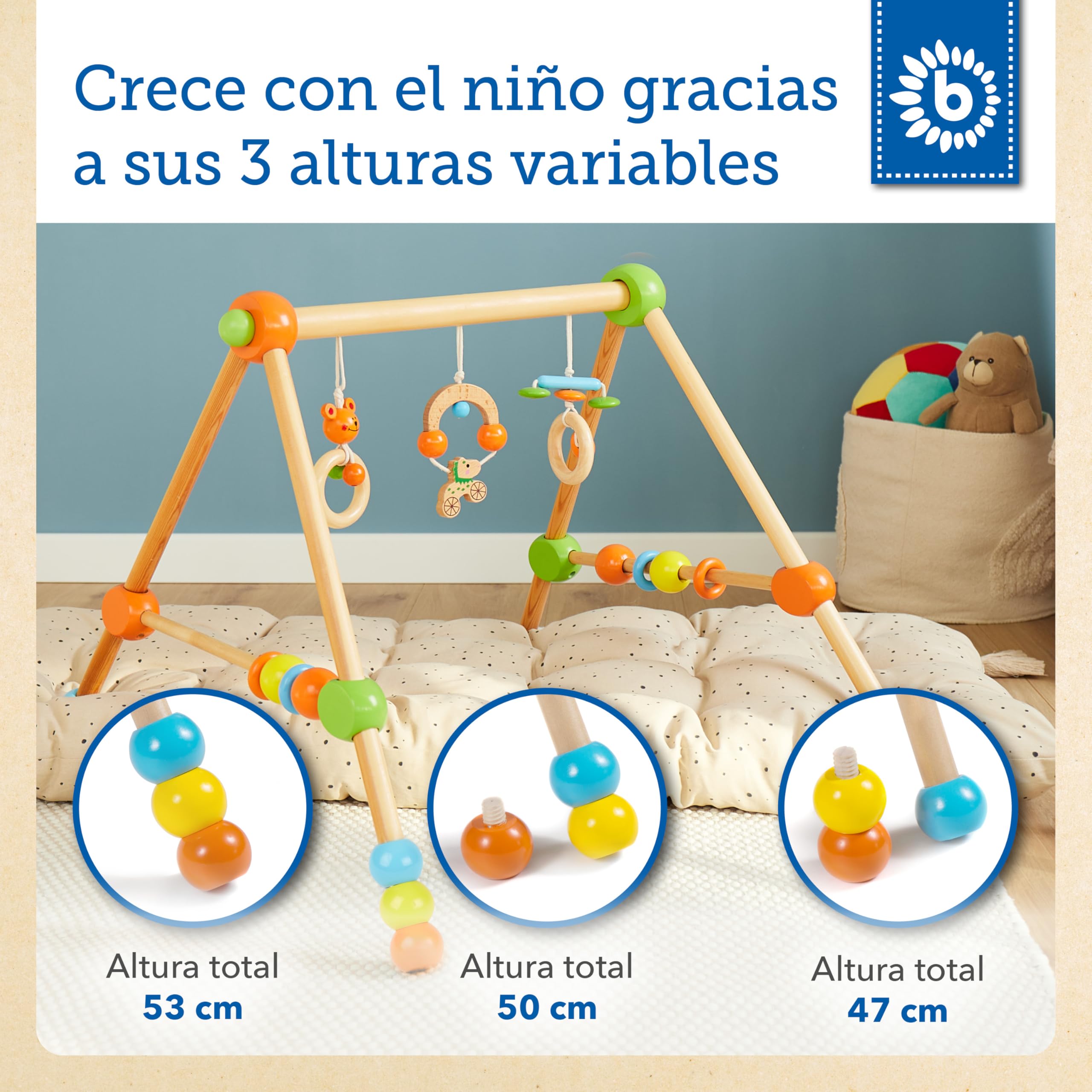 BIECO Gimnasio Actividades Bebe | Gimnasio Bebe Madera | Arco Actividades Bebe | Gimnasio Bebe Montessori de Actividades