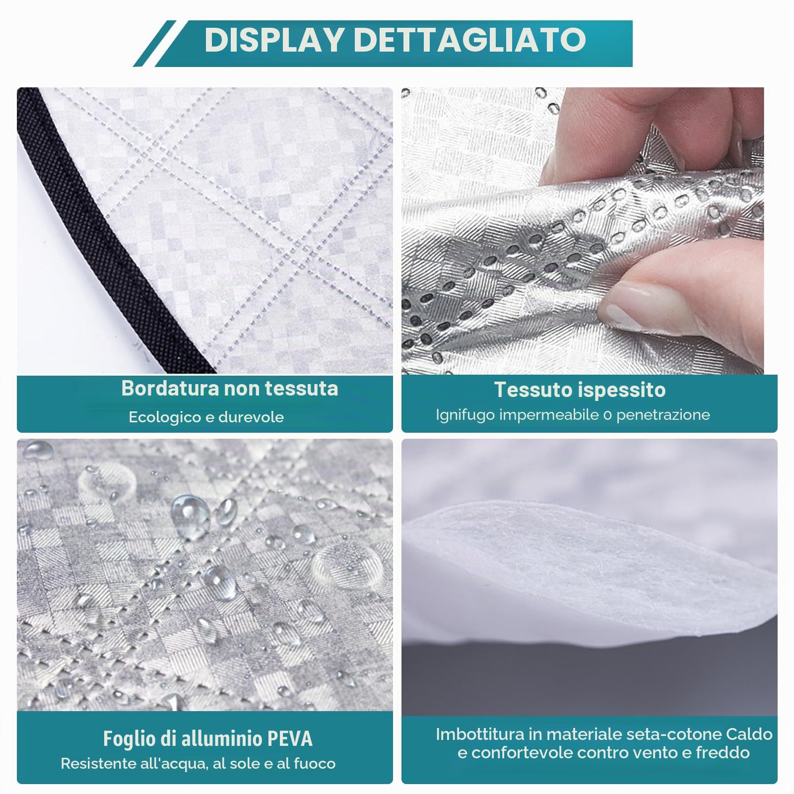 hifrom Copertura parabrezza auto, neve, auto, motore, copertura invernale per parabrezza, protezione UV, per auto, SUV, camion, furgoni