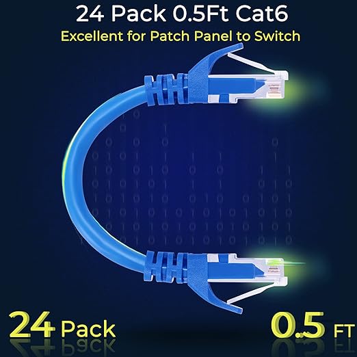 Cable de Red RJ45 Rapink Cat6 0.5ft 24 Pack miniatura 2