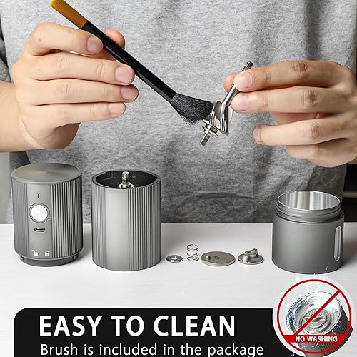 Miniatura 6 de Molinillo de café portátil, molinillo de café eléctrico con 45 ajustes ajustables, molinillos de café recargables para expreso, viajes, campamento y