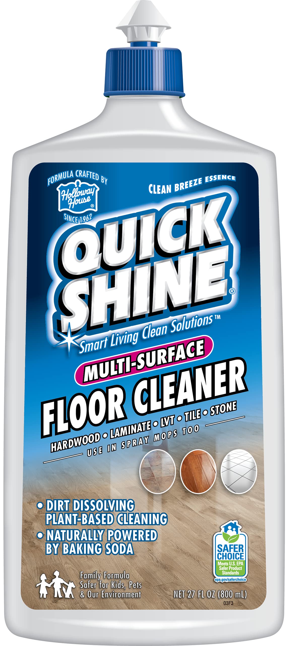 Quick Shine Multi Surface Floor Cleaner 27oz Ready to Use, Dirt