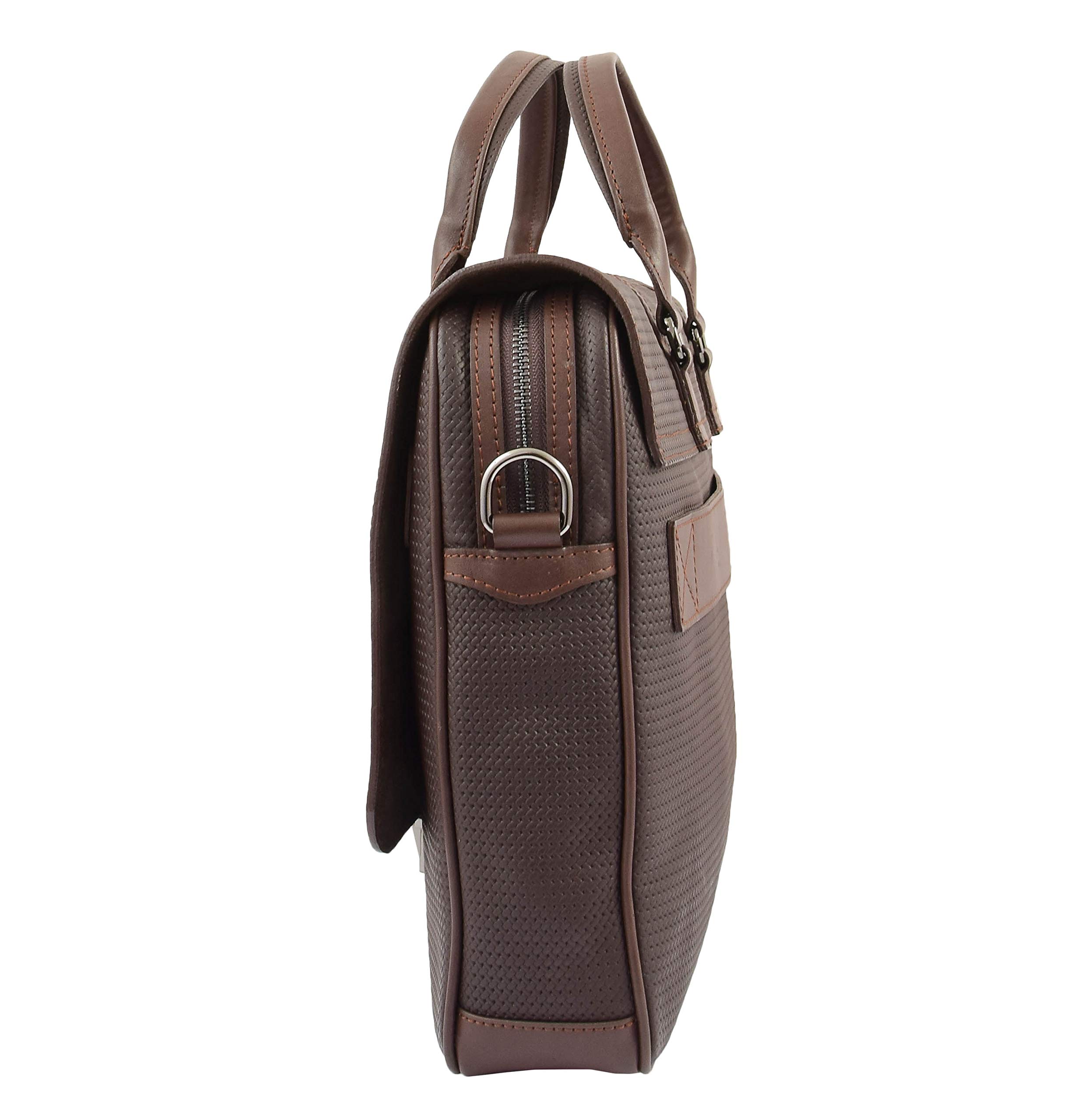 HOL1150 - Maletín de piel auténtica para hombre, cierre de llave, color negro, azul marino y marrón